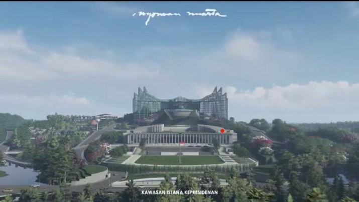 Desain Istana Kepresidenan di Ibu Kota Baru di Kalimantan Timur  (Tangkapan Layar Instagram @nyoman_nuarta)(Tangkapan Layar Instagram @nyoman_nuarta)