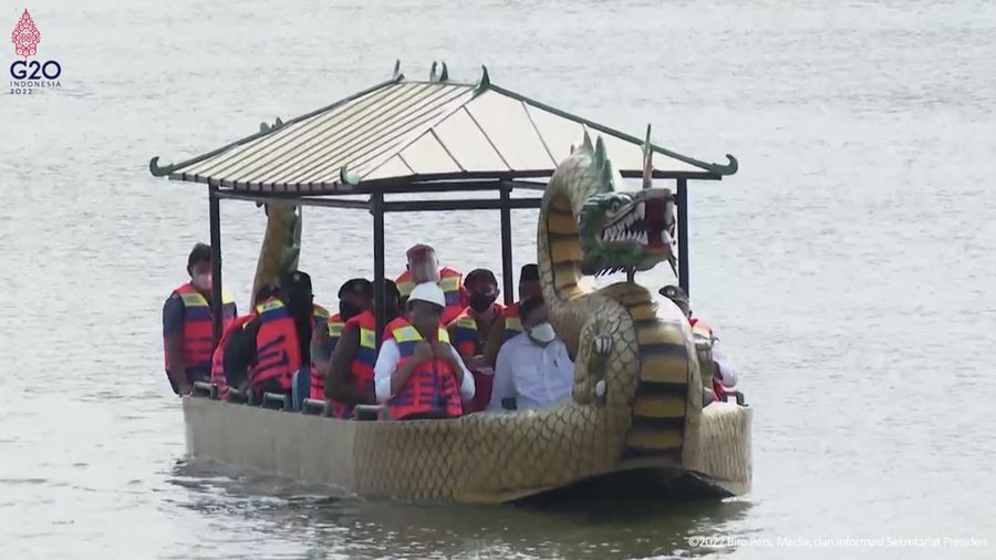 Presiden Joko Widodo (Jokowi) Resmikan Bendungan Randugunting, Kabupaten Blora, 5 Januari 2022. (Tangkapan Layar Sekretariat Presiden)