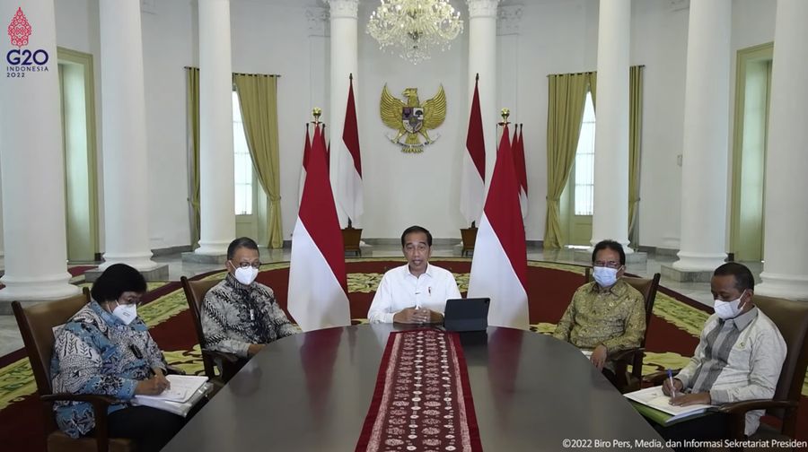 Konfrensi Pers Presiden Joko Widodo Mengenai IUP, HGU dan HGB di Istana Bogor, Kamis (6/1/2022). (Tangkapan Layar via Youtube Sekretariat Presiden)