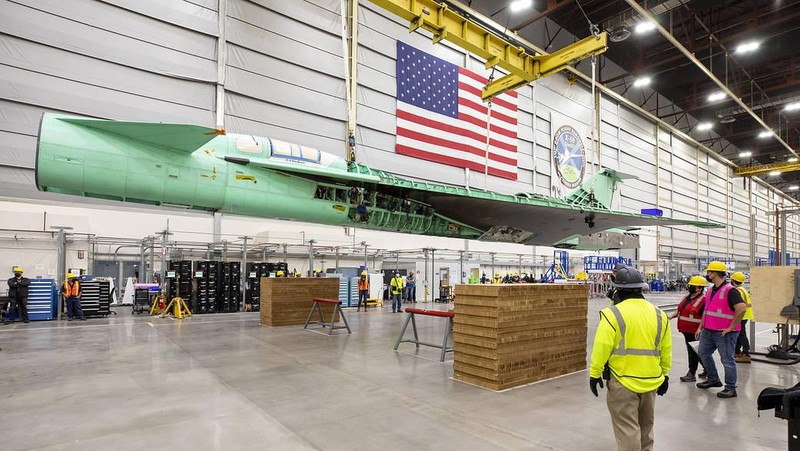 Pesawat Jet Supersonik X-59 bakal menjalani pengujian struktural di markas NASA di Fort Worth, Texas. (Dok: Lockheed Martin/NASA/slashgear)