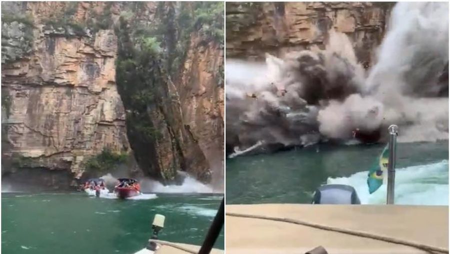 Tim penyelamat termasuk regu selam dan anggota Angkatan Laut Brasil bergegas ke Danau Furnas di negara bagian Minas Gerais. (Tangkapan layar SCREENGRAB V4GN3R/TWITTER)