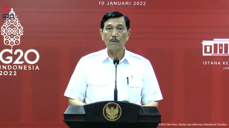 Keterangan Pers Menteri terkait “Evaluasi PPKM”, Kantor Presiden, Senin (10/1/2021). (Tangkapan layar youtube Setpres RI)