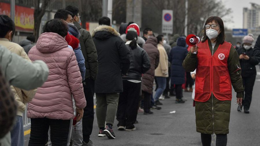 Lonjakan kasus covid di China (AP/Sun Fanyue)