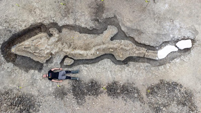 Penemuan fosil naga di East Midlands, Inggris. (ANGLIAN WATER via REUTERS/ANGLIAN WATER)