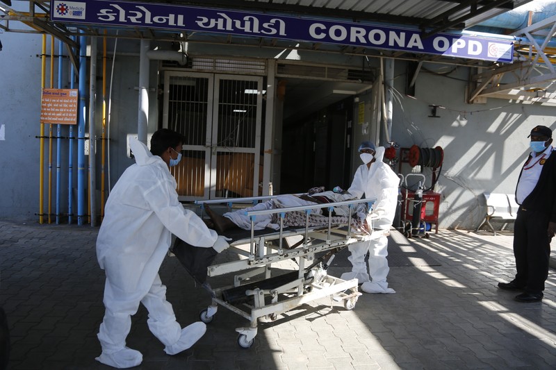 Lonjakan kasus covid-19 di India (AP/Ajit Solanki)