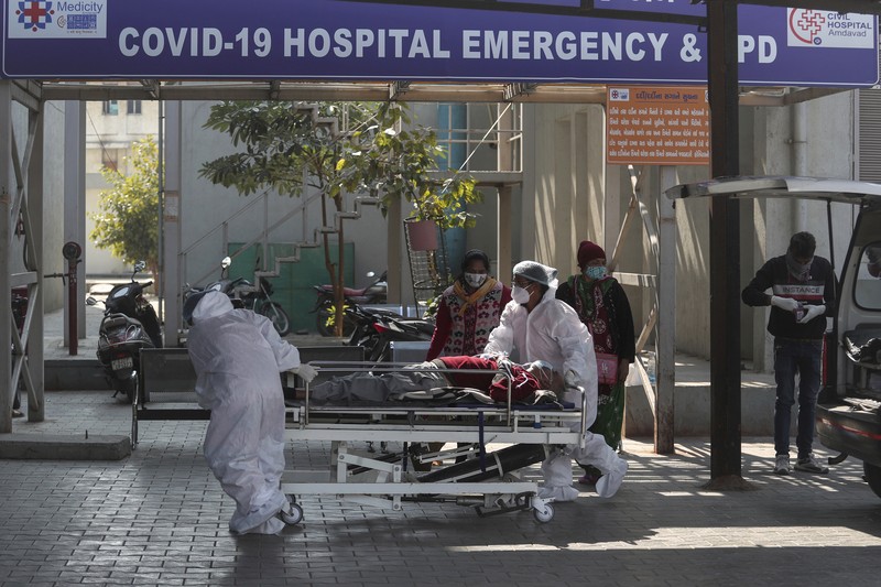 Lonjakan kasus covid-19 di India (AP/Ajit Solanki)