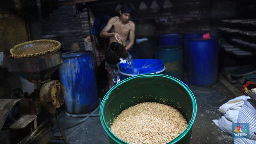 Pabrik tempe di kawasan Sunter, Jakarta (CNBC Indonesia/Muhammad Sabki)