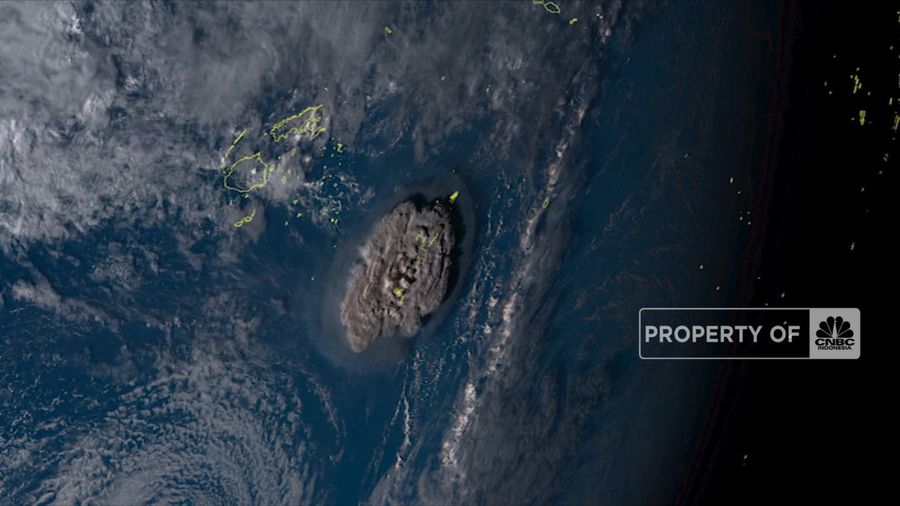 Ngeri! Begini Penampakan Letusan Dahsyat Gunung di Tonga