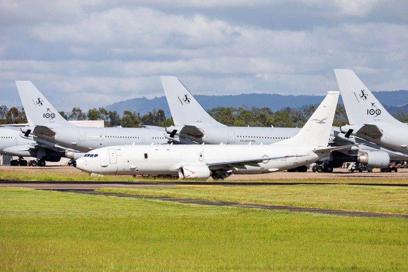 A Royal Australian Air Force P-8 Poseidon aircraft departs RAAF Base Amberley, Queensland to assess the damage to Tonga after the eruption of an underwater volcano triggered a tsunami and blanketed the Pacific island with ash, in Amberley, Australia January 17, 2022. LACW Emma Schwenke/Australian Department of Defence/Handout via REUTERS ATTENTION EDITORS - THIS IMAGE WAS PROVIDED BY A THIRD PARTY. NO RESALES. NO ARCHIVE.