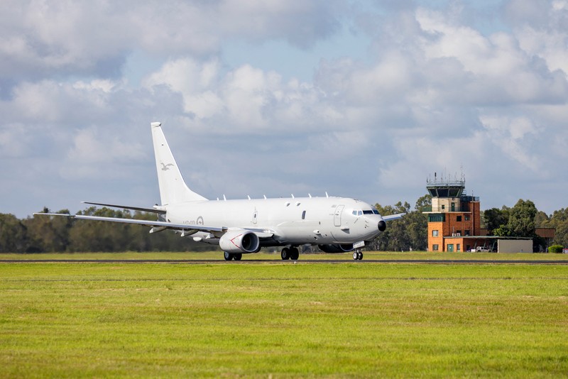 A Royal Australian Air Force P-8 Poseidon aircraft departs RAAF Base Amberley, Queensland to assess the damage to Tonga after the eruption of an underwater volcano triggered a tsunami and blanketed the Pacific island with ash, in Amberley, Australia January 17, 2022. LACW Emma Schwenke/Australian Department of Defence/Handout via REUTERS ATTENTION EDITORS - THIS IMAGE WAS PROVIDED BY A THIRD PARTY. NO RESALES. NO ARCHIVE.
