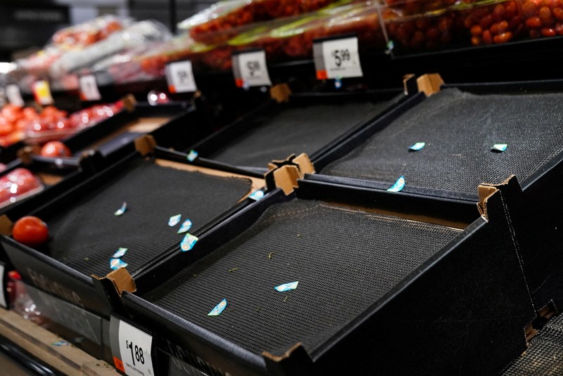 An egg display case is seen nearly empty at a Giant Food grocery store as the U.S. continues to experience supply chain disruptions in Washington, U.S., January 9, 2022. REUTERS/Sarah Silbiger