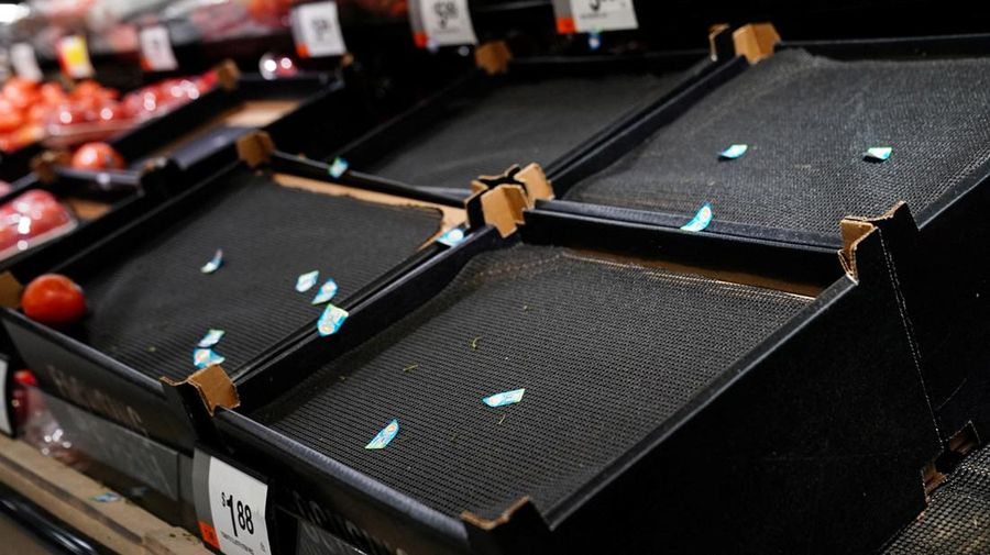An egg display case is seen nearly empty at a Giant Food grocery store as the U.S. continues to experience supply chain disruptions in Washington, U.S., January 9, 2022. REUTERS/Sarah Silbiger