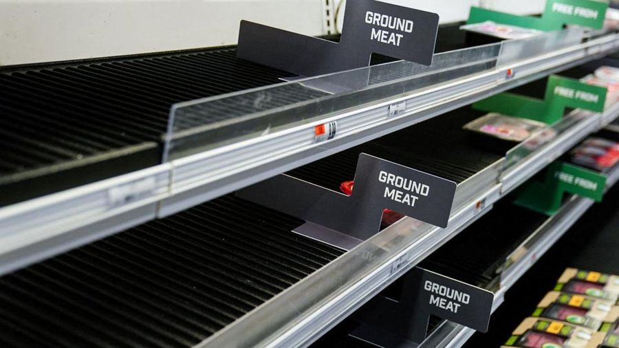 An egg display case is seen nearly empty at a Giant Food grocery store as the U.S. continues to experience supply chain disruptions in Washington, U.S., January 9, 2022. REUTERS/Sarah Silbiger