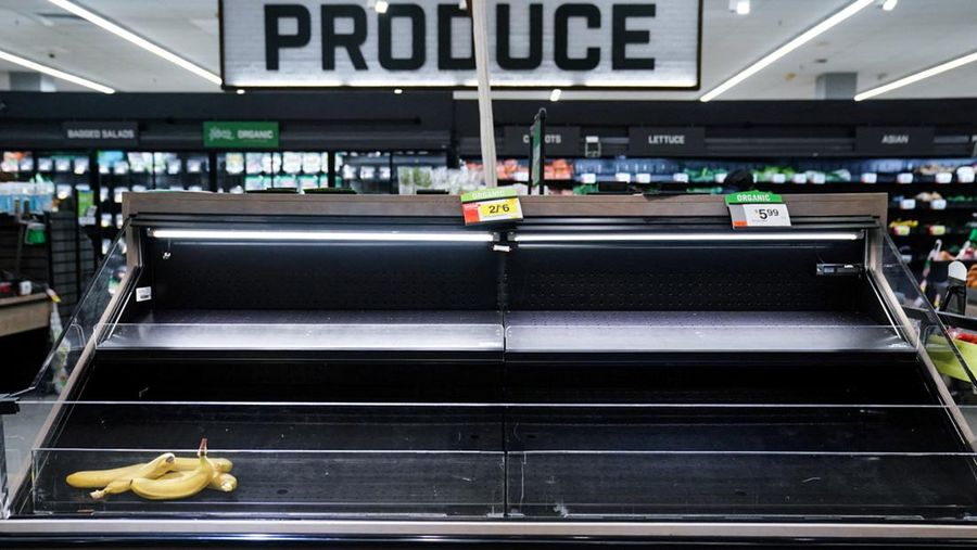 An egg display case is seen nearly empty at a Giant Food grocery store as the U.S. continues to experience supply chain disruptions in Washington, U.S., January 9, 2022. REUTERS/Sarah Silbiger