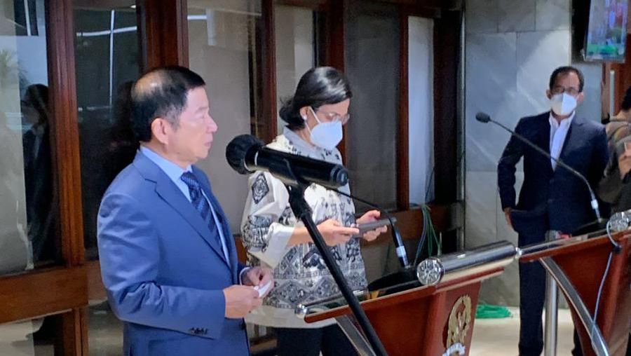 Menteri PPN Suharso di Konferensi pers Ibu Kota Negara (CNBC Indonesia/Lidya)