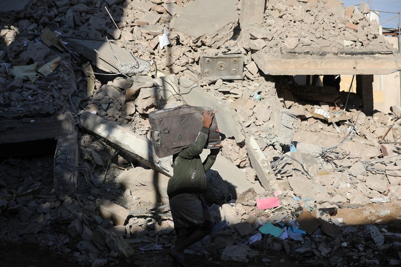 A view of a house hit by Saudi-led air strikes in Sanaa, Yemen, January 18, 2022. REUTERS/Khaled Abdullah