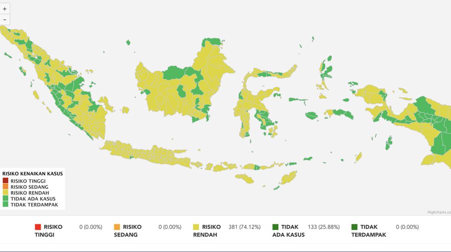Peta Zonasi Beresiko. (Dok: Tangkapan layar)