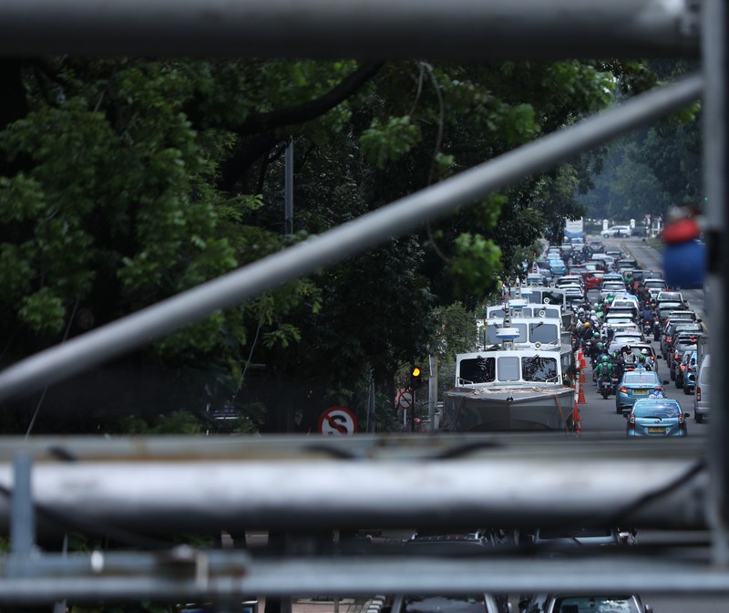 Kendaraan Taktis di Kawasan Jl, Merdeka (CNBC Indonesia/Tri Susilo)