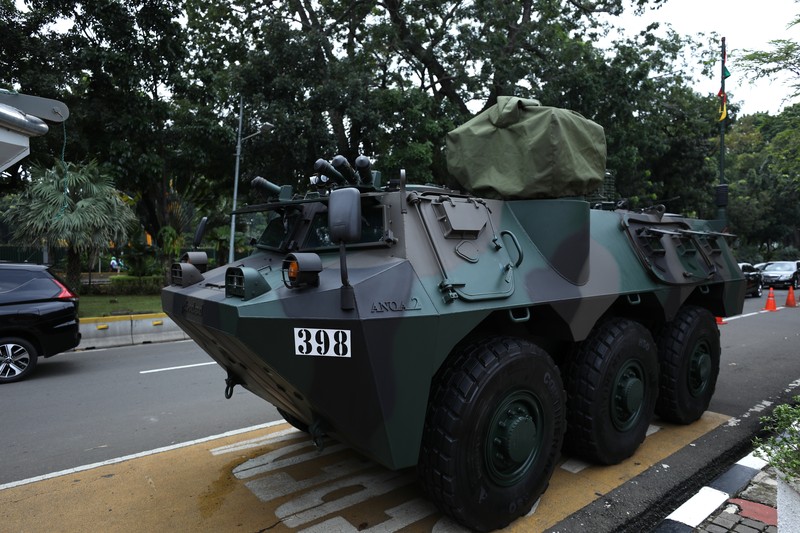 Kendaraan Taktis di Kawasan Jl, Merdeka (CNBC Indonesia/Tri Susilo)