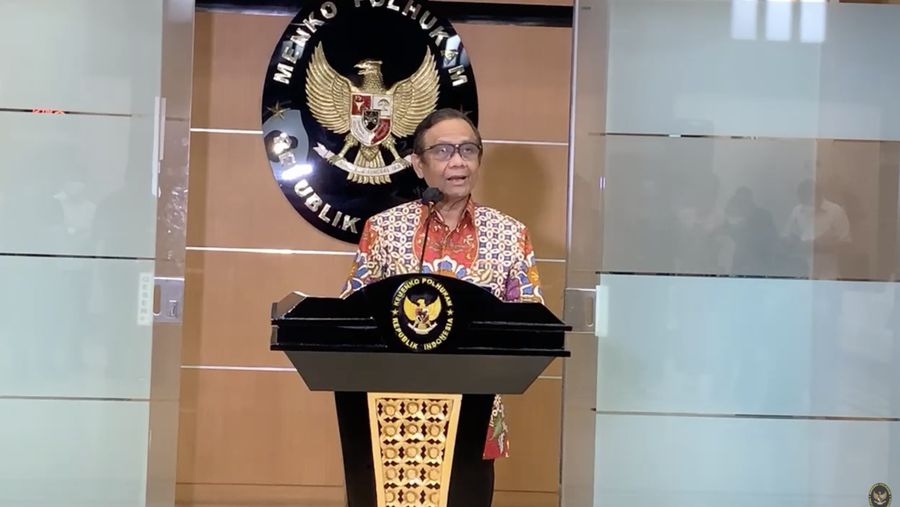 Menkopolhukam, Mahfud MD Preskon Perkembangan Satgas BLBI (Tangkapan Layar Youtube)