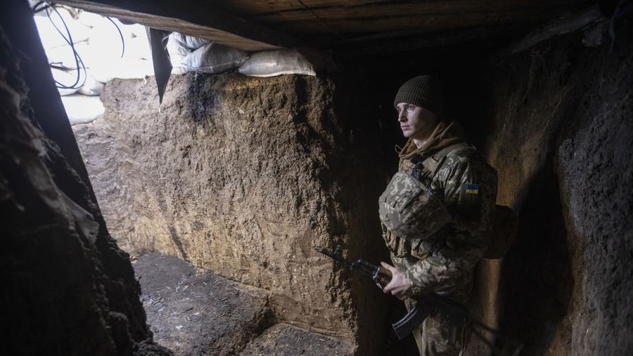 This satellite image provided by Maxar Technologies shows battle group deployments at the Pogonovo training area in Voronezh, Russia, Wednesday, Jan. 19, 2022. President Joe Biden said Wednesday, Jan. 19, he thinks Russia will invade Ukraine and warned President Vladimir Putin that his country would pay a “dear price” in lives lost and a possible cutoff from the global banking system if it does. (Maxar Technologies via AP)
