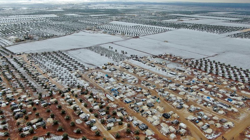 Badai salju landa kamp pengungsi di Suriah (REUTERS/MAHMOUD HASSANO)