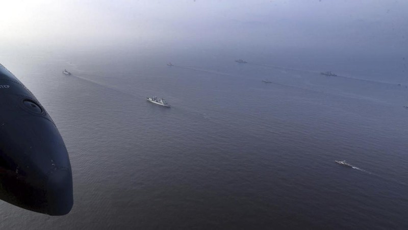 Iran, China, dan Rusia mengadakan latihan angkatan laut bersama di Samudera Hindia utara pada Jumat (21/1). (Iranian Army via AP)