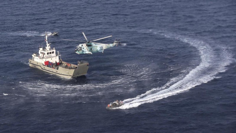 Iran, China, dan Rusia mengadakan latihan angkatan laut bersama di Samudera Hindia utara pada Jumat (21/1). (Iranian Army via AP)