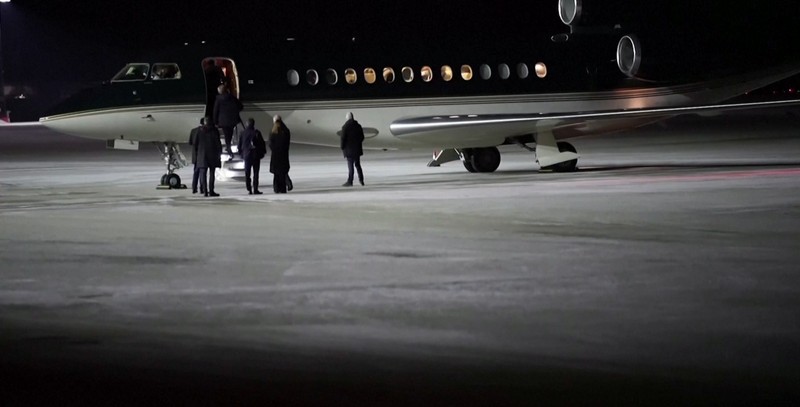 Representatives of the Taliban arrive in Norway to have talks with Western representatives about human rights and emergency aid, in Gardermoen, Norway, January 22, 2022. NTB/Terje Bendiksby via REUTERS  ATTENTION EDITORS - THIS IMAGE WAS PROVIDED BY A THIRD PARTY. NORWAY OUT. NO COMMERCIAL OR EDITORIAL SALES IN NORWAY.