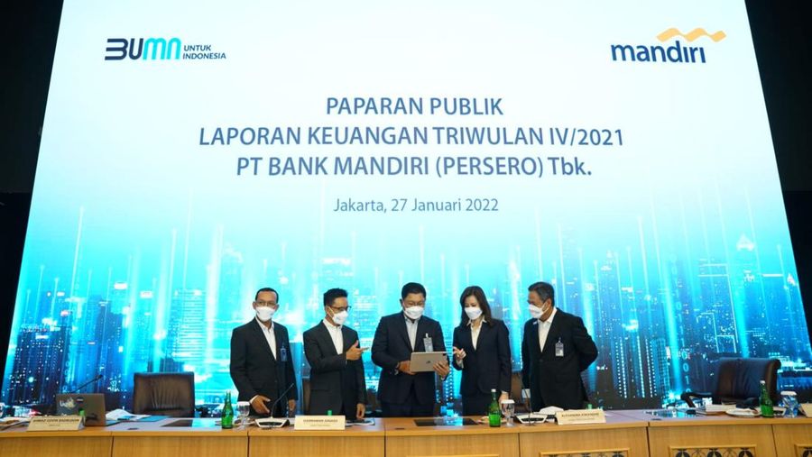 Paparan kinerja Bank Mandiri full year 2021. (Dok: Bank Mandiri)