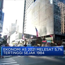 Ekonomi AS 2021 Melesat 5,7% Tertinggi Sejak 1984