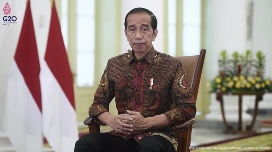 Presiden Joko Widodo (Jokowi) Membeerikan Keterangan Pers terkait Perkembangan Covid-19, Istana Bogor, Jumat (28/1/2022). (Tangkapan Layar Yotube Sekretariat Presiden)