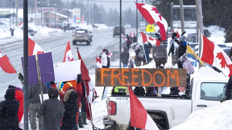 Demo supir truk di Kanada (via REUTERS/MAXAR TECHNOLOGIES)