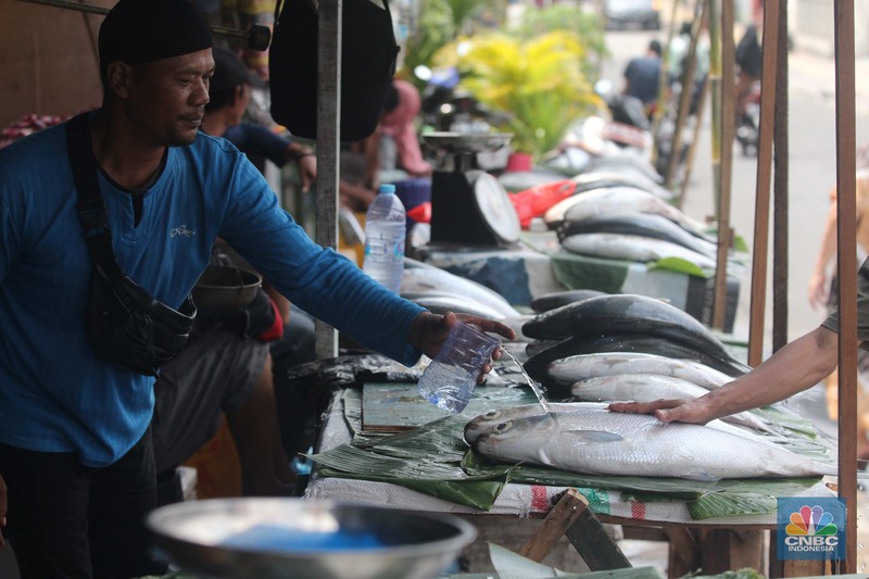 Penjual ikan bandeng musiman jelang Imlek (CNBC Indonesia/Muhammad Sabki) Penjual ikan bandeng musiman jelang Imlek (CNBC Indonesia/Muhammad Sabki)