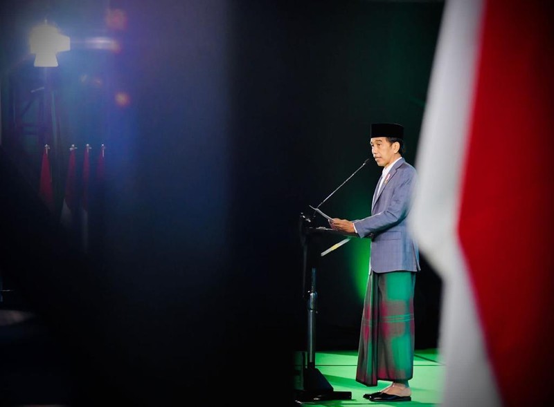 Presiden Jokowi melakukan pengukuhan pengurus besar dan harlah ke-96 Nahdlatul Ulama, Balikpapan, Senin (31/1/2022) (Dok: Biro Pers Sekretariat Presiden)