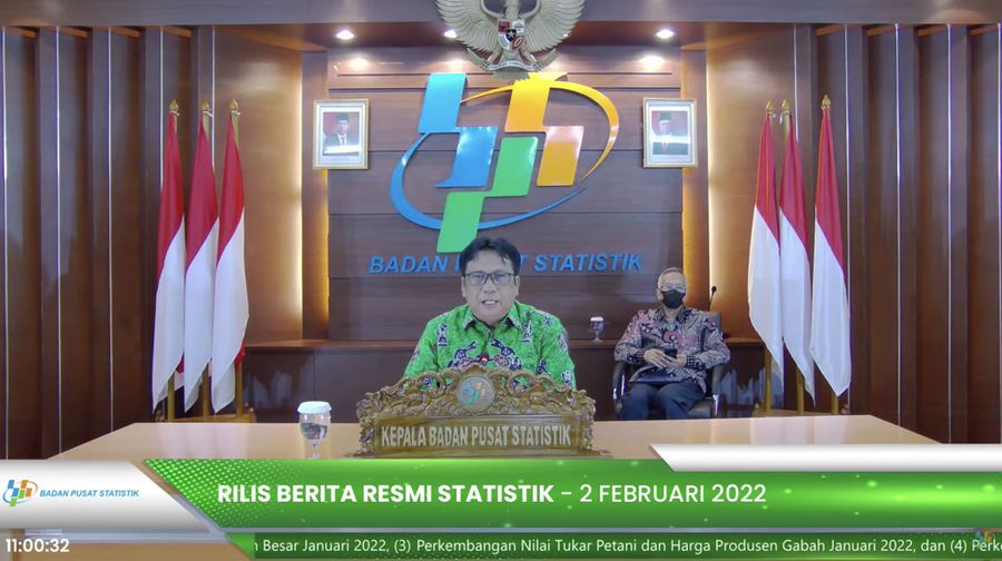 Rilis BPS, Rabu (2/1/2022) (Tangkapan layar youtube BPS Statistik)