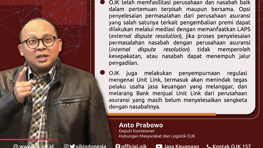Anto Prabowo Deputi Komisioner Hubungan Masyarakat dan Logistik OJK (Tangkapan layar)