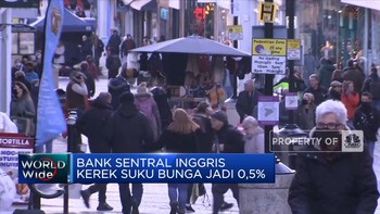 Bank Sentral Inggris Kerek Suku Bunga Jadi 0,5%
