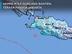 Gempa M 5,5 Guncang Banten, Terasa Hingga Jakarta