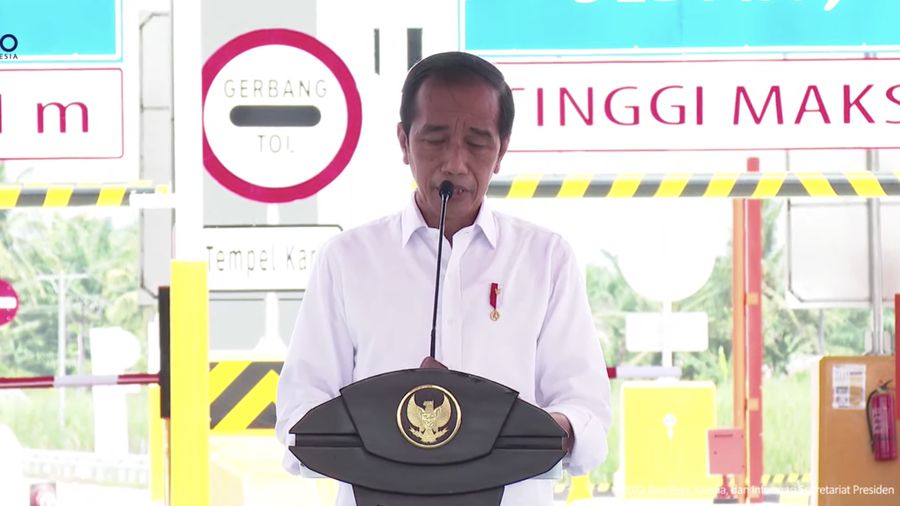 Peresmian Jalan Tol Binjai-Stabat, Kabupaten Langkat, Jumat (4/2/2022) (Tangkapan layar youtube Sekpres RI)