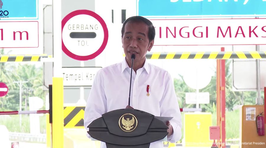 Peresmian Jalan Tol Binjai-Stabat, Kabupaten Langkat, Jumat (4/2/2022) (Tangkapan layar youtube Sekpres RI)