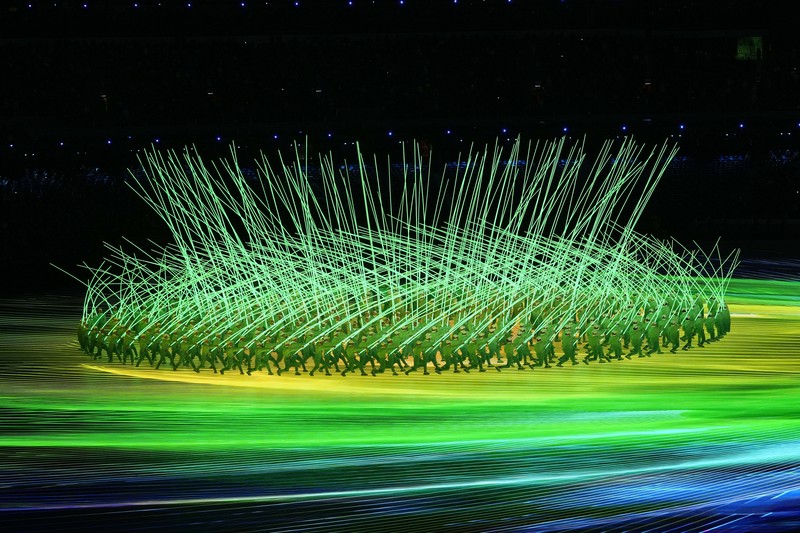 Pembukaan Olimpiade musim dingin Beijing 2022 digelar di Bird's Nest Stadium (AP/Bernat Armangue) Pembukaan Olimpiade musim dingin Beijing 2022 digelar di Bird's Nest Stadium (AP/Bernat Armangue)