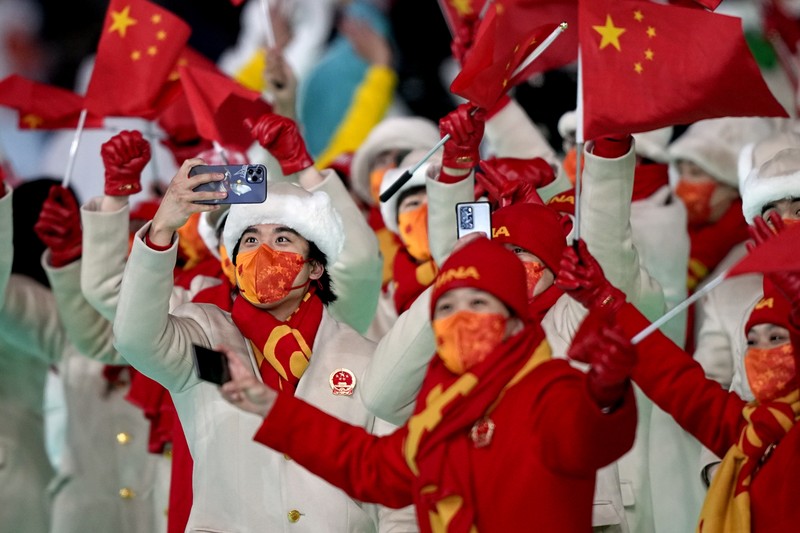 Pembukaan Olimpiade musim dingin Beijing 2022 digelar di Bird's Nest Stadium (AP/Bernat Armangue) Pembukaan Olimpiade musim dingin Beijing 2022 digelar di Bird's Nest Stadium (AP/Bernat Armangue)