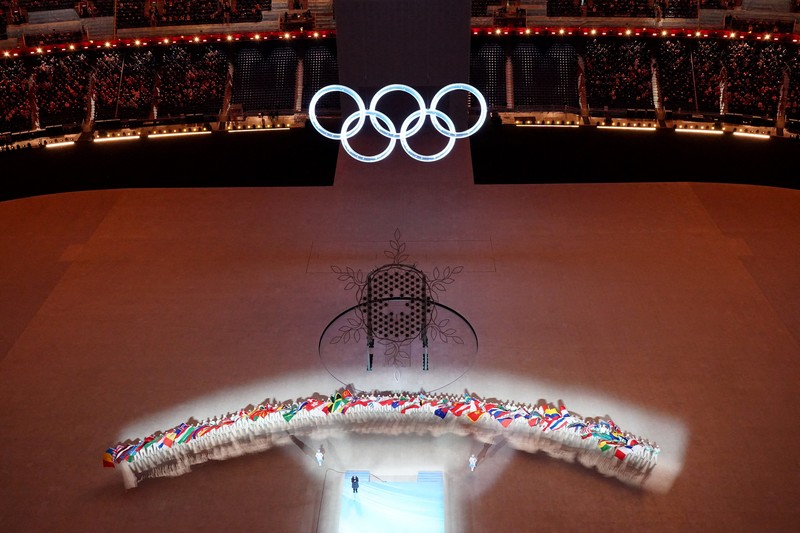 Pembukaan Olimpiade musim dingin Beijing 2022 digelar di Bird's Nest Stadium (AP/Bernat Armangue) Pembukaan Olimpiade musim dingin Beijing 2022 digelar di Bird's Nest Stadium (AP/Bernat Armangue)