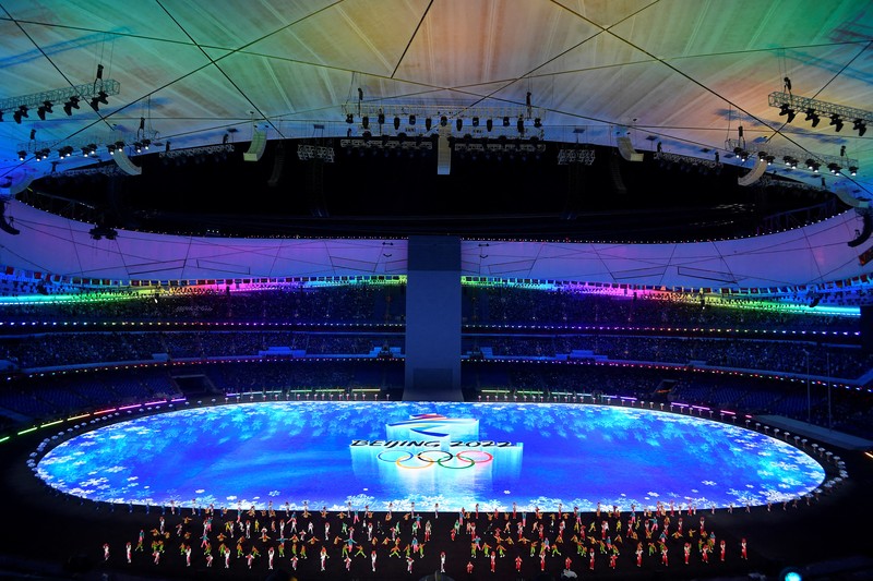 Pembukaan Olimpiade musim dingin Beijing 2022 digelar di Bird's Nest Stadium (AP/Bernat Armangue) Pembukaan Olimpiade musim dingin Beijing 2022 digelar di Bird's Nest Stadium (AP/Bernat Armangue)