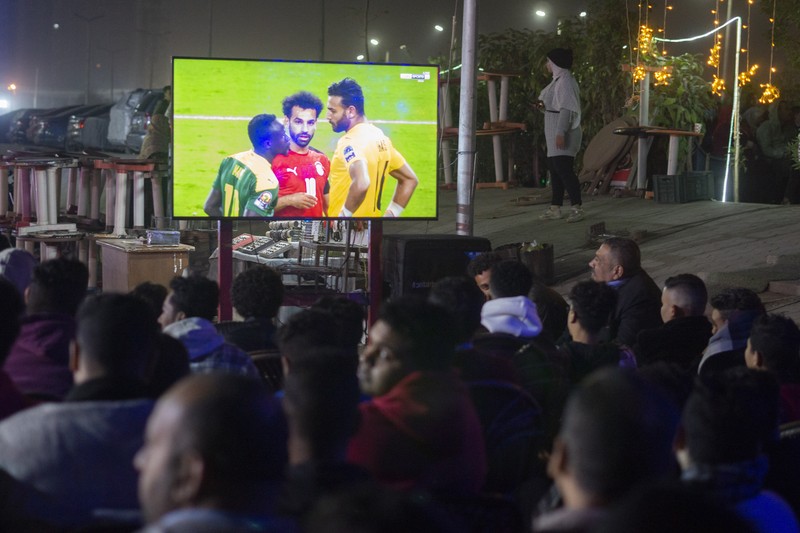 APTOPIX Cameroon African Cup Soccer Senegal's players celebrate with trophy after winning the African Cup of Nations 2022 final soccer match between Senegal and Egypt at the Ahmadou Ahidjo stadium in Yaounde, Cameroon, Sunday, Feb. 6, 2022. (AP Photo/Sunday Alamba)