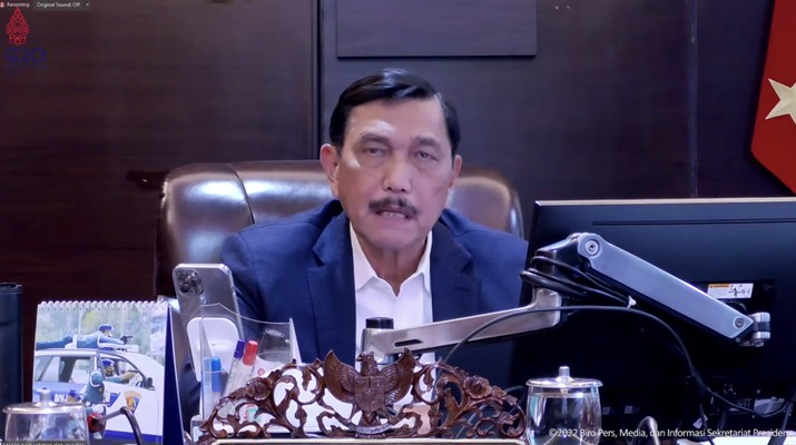 Menko Kemaritiman dan Investasi Luhut Binsar Pandjaitan memberi Keterangan Pers Menteri terkait Hasil Rapat Terbatas “Evaluasi PPKM