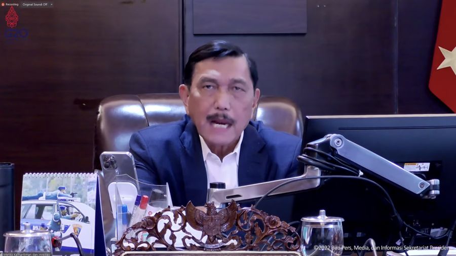 Menko Kemaritiman dan Investasi Luhut Binsar Pandjaitan memberi Keterangan Pers Menteri terkait Hasil Rapat Terbatas “Evaluasi PPKM