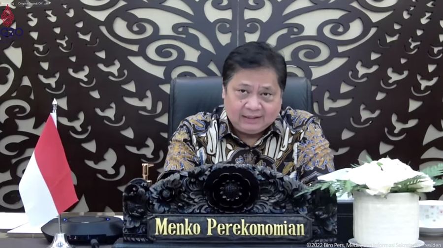 Menko Perekonomian Airlangga Hartarto dalam konfrensi Pers (Tangkapan Layar Youtube)