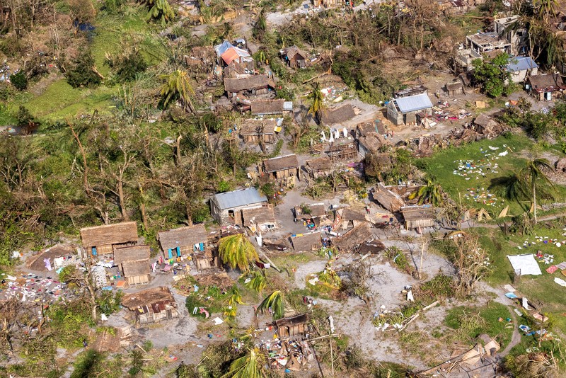 This satellite image provided by Maxar Technologies shows overview of Mananjary, Madagascar after Cyclone Batsirai, on Wednesday, Feb. 7, 2022. (Satellite image ©2022 Maxar Technologies via AP)